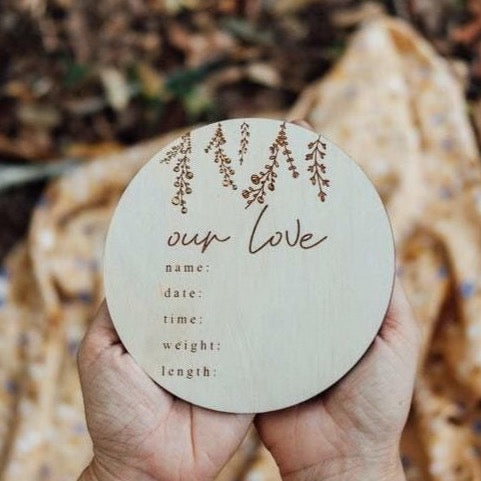 Birth Details Plaque - fill in yourself